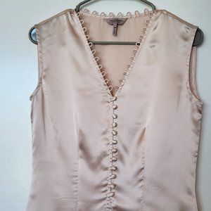 Rebecca Taylor Tailored Sleeveless Silk Charmeuse